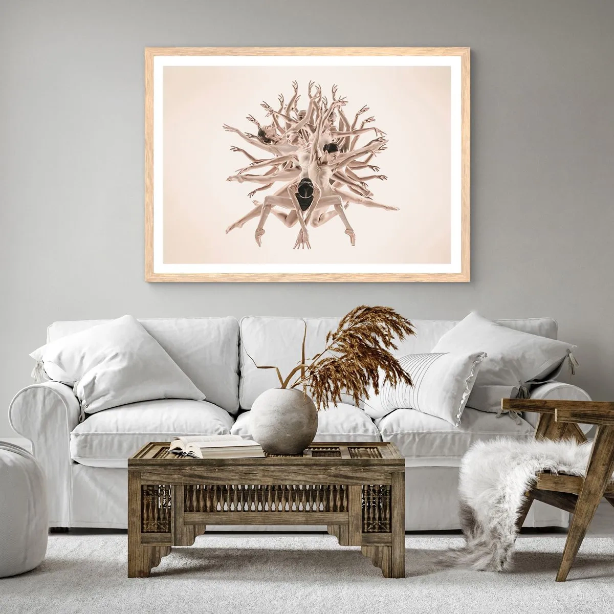 Plakat w ramie jasny dąb - Rozkwitanie w tańcu - 40x30 cm