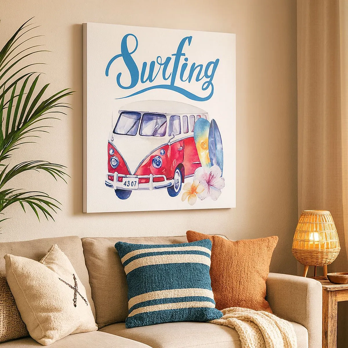 Obraz na płótnie - Ogórek - klasyk dla surfera - 30x30 cm