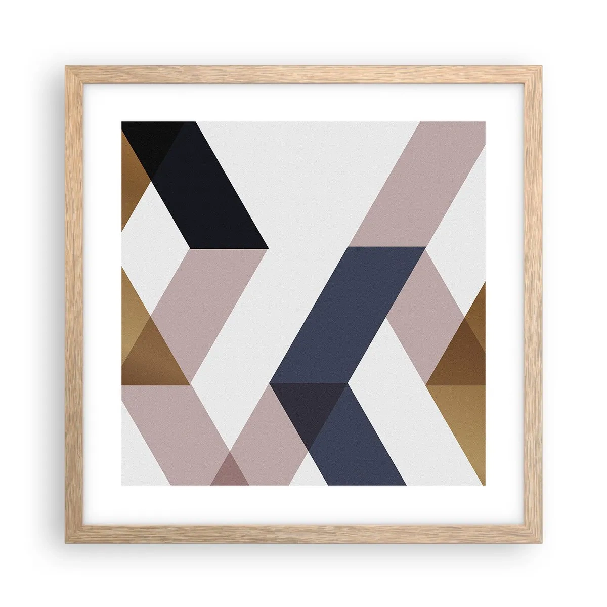 Plakat w ramie jasny dąb - Płaszczyzny i kąty - 40x40 cm