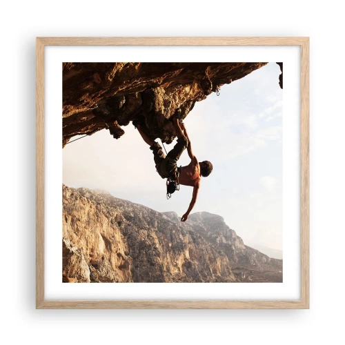 Plakat w ramie jasny dąb - Świat skurczony w garści na obrywie głazu - 50x50 cm