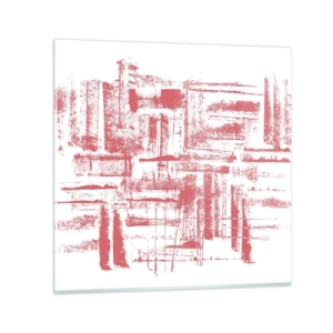 Obraz na szkle - Czerwone miasto - 70x70 cm