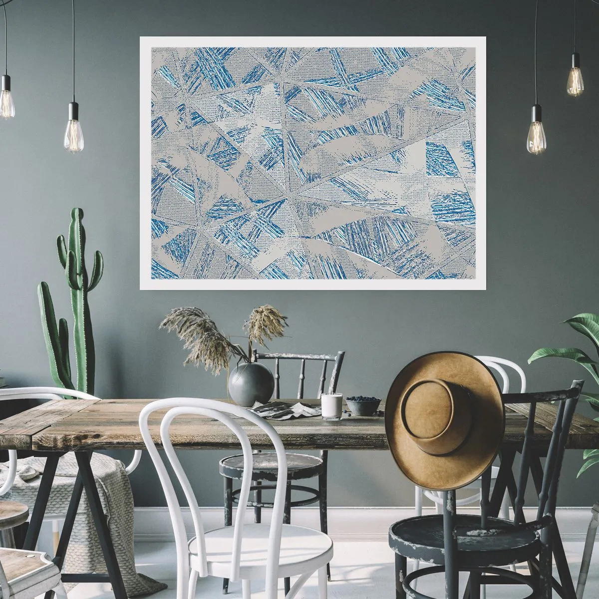 Plakat - W szaroniebieskim labiryncie - 70x50 cm