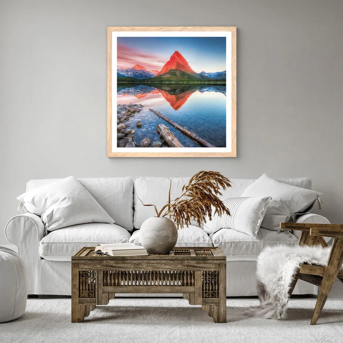 Plakat w ramie jasny dąb - Żar i chłód - 60x60 cm