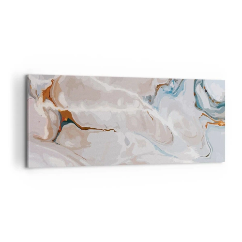 Obraz na płótnie - Błękitne meandry pod bielą - 100x40 cm