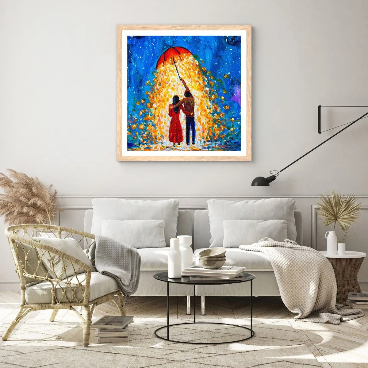 Plakat w ramie jasny dąb - Magia deszczowego wieczoru? - 60x60 cm