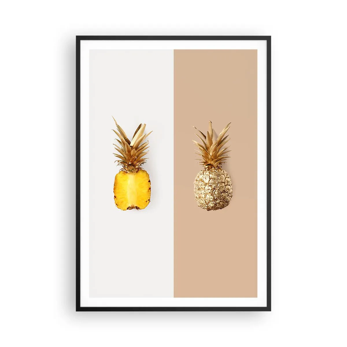 Plakat w czarnej ramie - Ananas dla nas - 70x100 cm