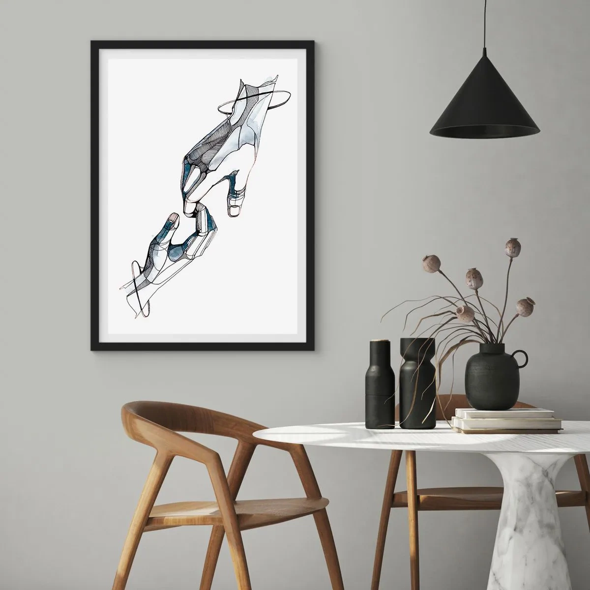 Plakat w czarnej ramie - Dobry gest - 40x50 cm