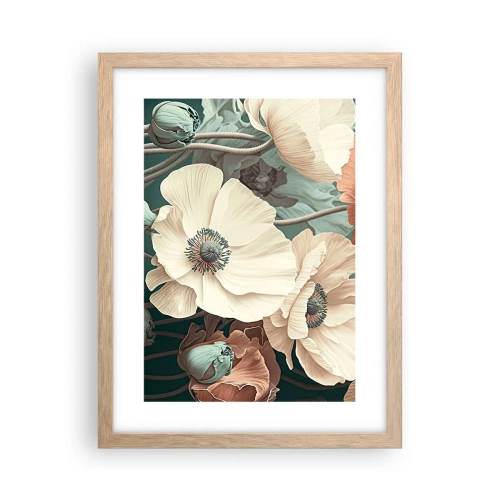 Plakat w ramie jasny dąb - Szept maków - 30x40 cm