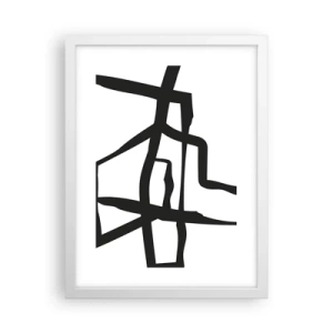 Plakat w białej ramie - Czarno-biała konstrukcja - 30x40 cm