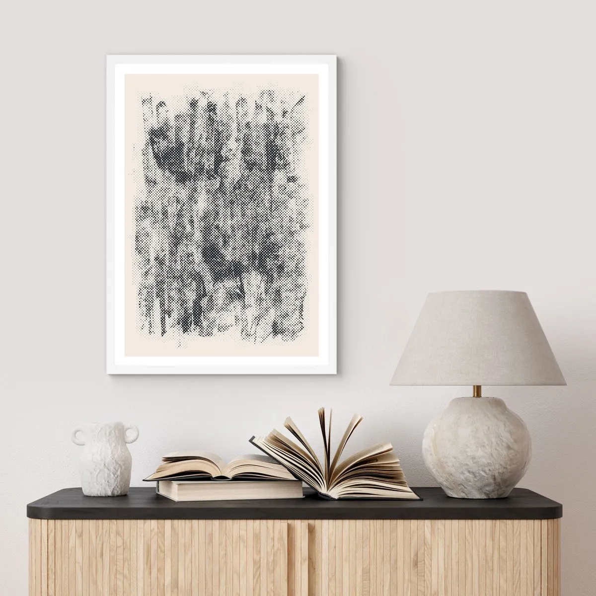 Plakat w białej ramie - Mglista kompozycja - 30x40 cm