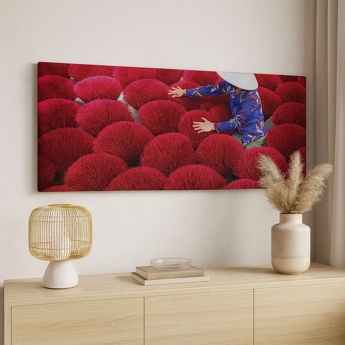 Obraz na płótnie - Na ryżowym polu - 100x40 cm