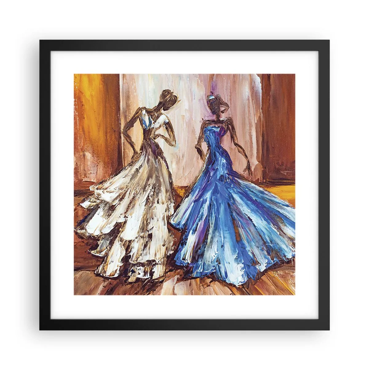 Plakat w czarnej ramie - Wdzięczny duet - 40x40 cm