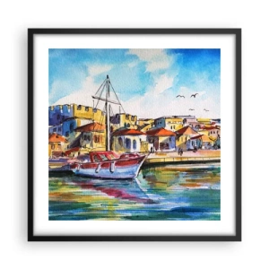 Plakat w czarnej ramie - Tęczowe popołudnie - 50x50 cm