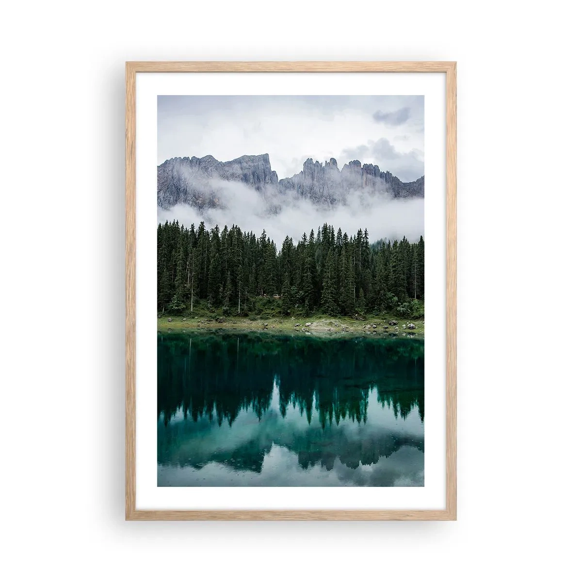 Plakat w ramie jasny dąb - Cicho, cicho, nie budźmy wody spiącej… - 50x70 cm