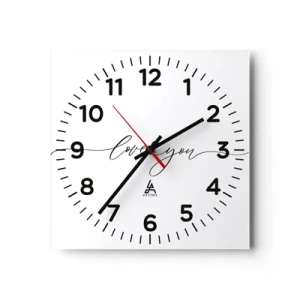 Zegar ścienny - Czarno na białym - 30x30 cm