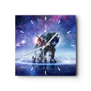 Zegar ścienny - Astronauta w galaktycznym krajobrazie - 30x30cm - Niebo gwiaździste nade mną - Nowoczesna dekoracja ścienna do salonu i sypialni ARTTOR