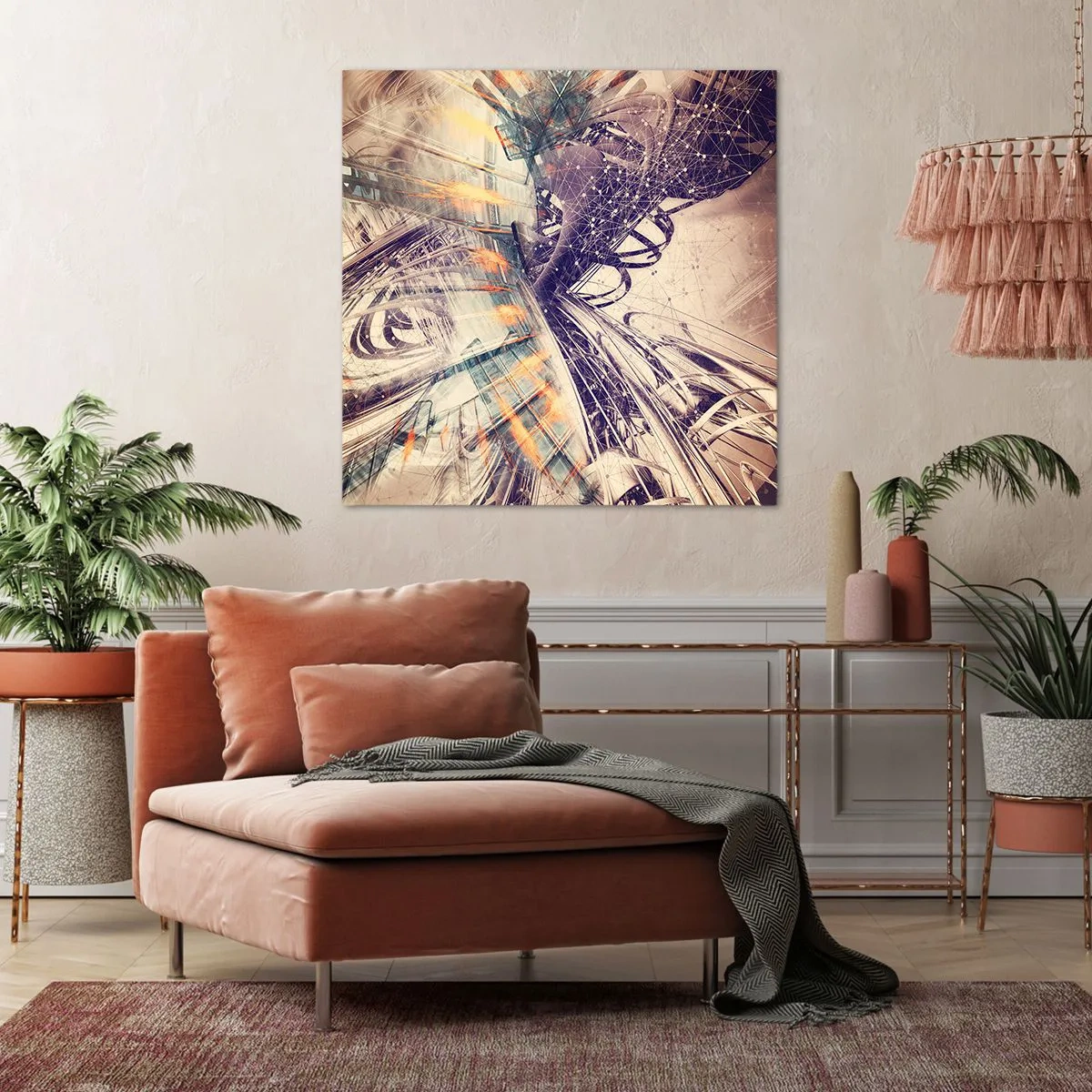 Obraz na płótnie - W wielkim pędzie - 50x50 cm