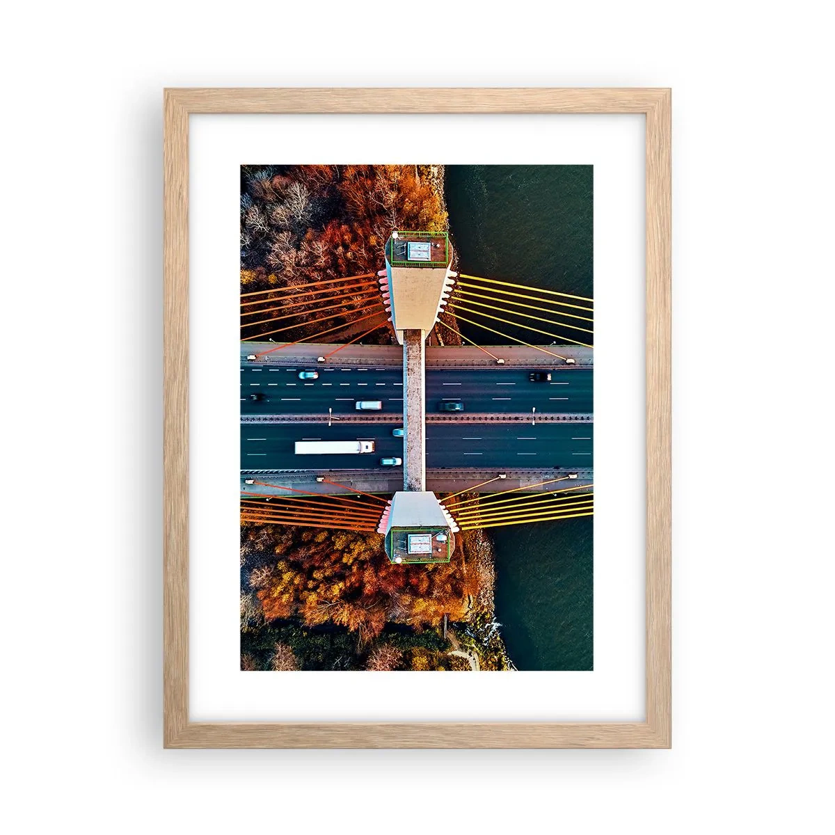 Plakat w ramie jasny dąb - ZA wodami, za lasami - 30x40 cm