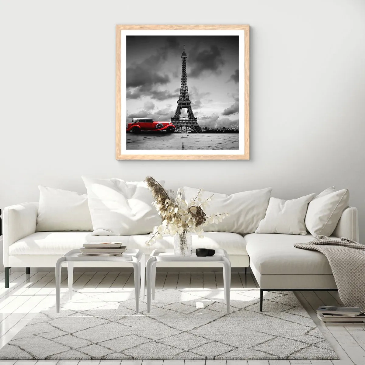 Plakat w ramie jasny dąb - Nie tak dawno w Paryżu - 50x50 cm