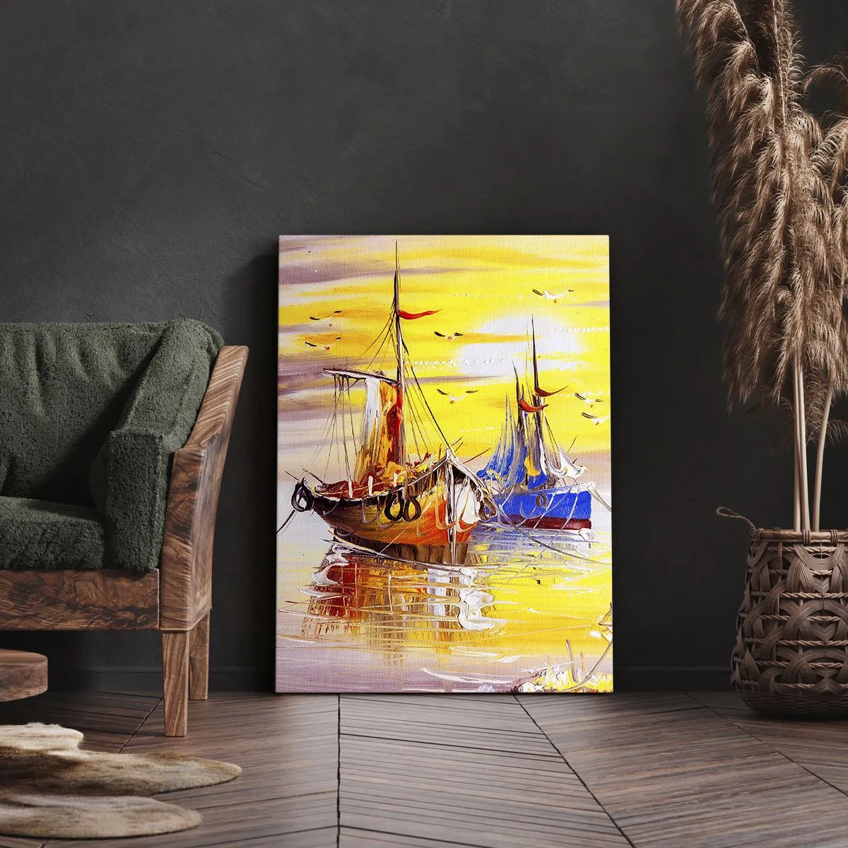 Obraz na płótnie - Zasłużony odpoczynek w porcie - 55x100 cm