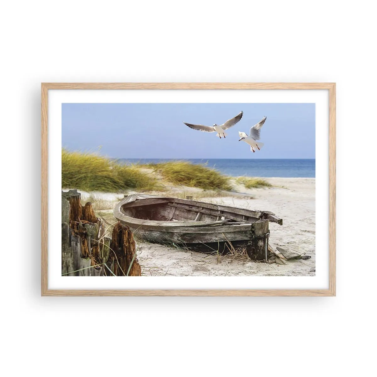 Plakat w ramie jasny dąb - Skąpane wiatrem - 70x50 cm