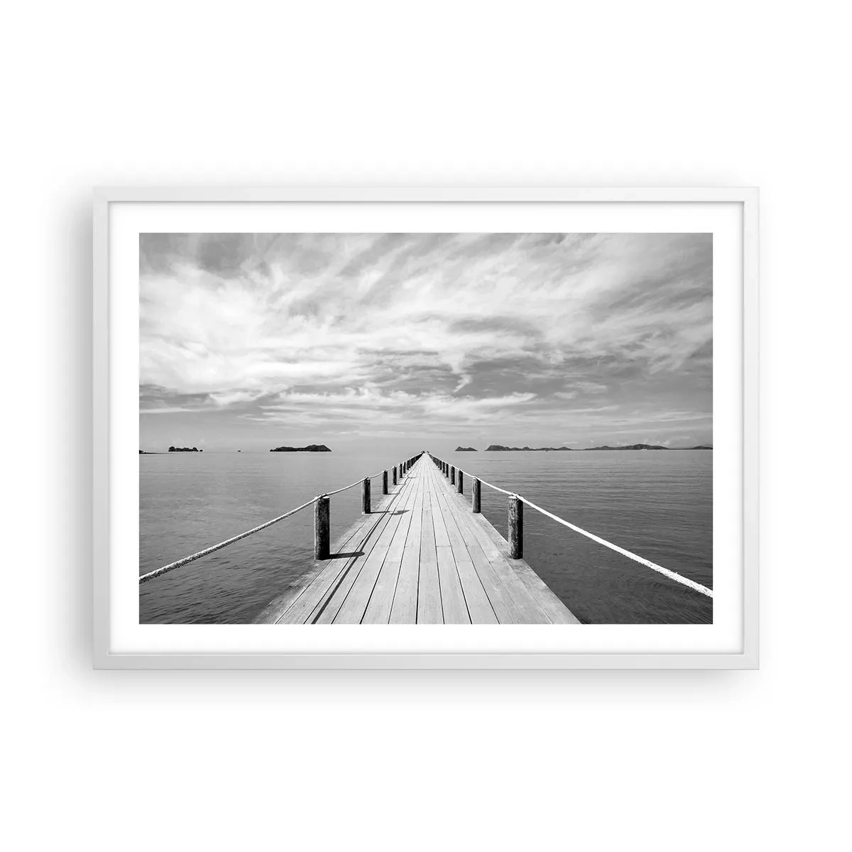 Plakat w białej ramie - A może podróż… - 70x50 cm
