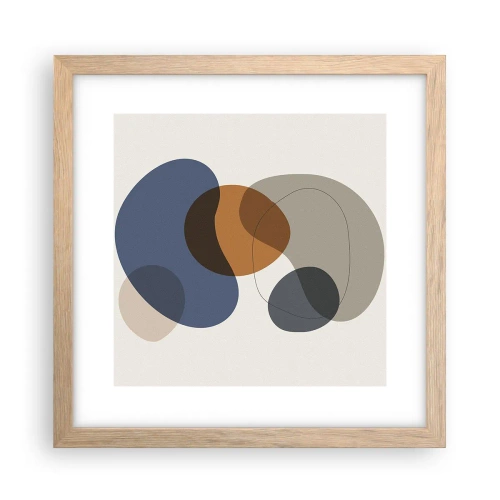 Plakat w ramie jasny dąb - Krople barw - 30x30 cm