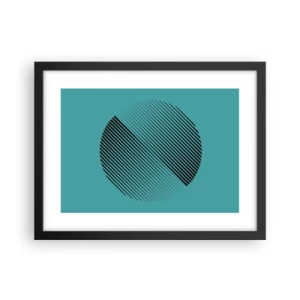 Plakat w czarnej ramie - Koło – geometryczna wariacja - 40x30 cm