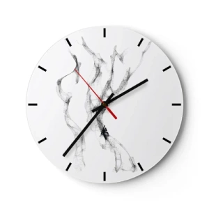 Zegar ścienny - Abstrakcyjne czarne linie w minimalistycznej kompozycji - 30x30cm - Piękna i silna - Nowoczesna dekoracja ścienna do salonu, kuchni i sypialni ARTTOR