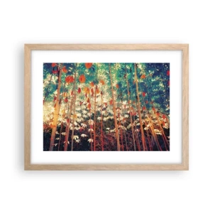 Plakat w ramie jasny dąb - Tajemne życie liści - 40x30 cm