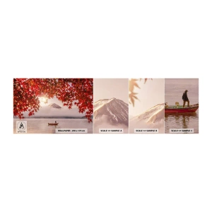 Fototapeta Próbka Samoprzylepna Deluxe Sticker - W japońskim klimacie - Krajobraz, Jezioro, Japonia - 100x30 cm