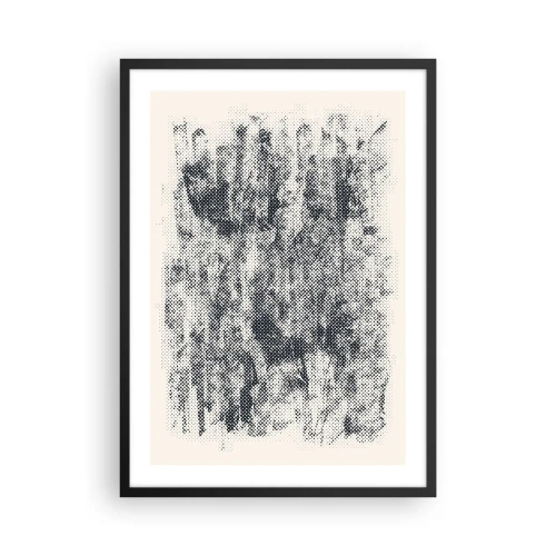 Plakat w czarnej ramie - Graficzny motyw lasu w stylu retro - 50x70cm - Mglista kompozycja - Nowoczesna dekoracja ścienna do salonu i sypialni ARTTOR