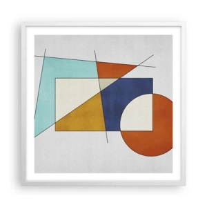 Plakat w białej ramie - Abstrakcja: modernistyczna zabawa - 60x60 cm