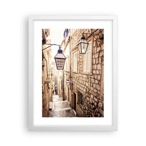 Plakat w białej ramie - Urokliwy zaułek - 30x40 cm