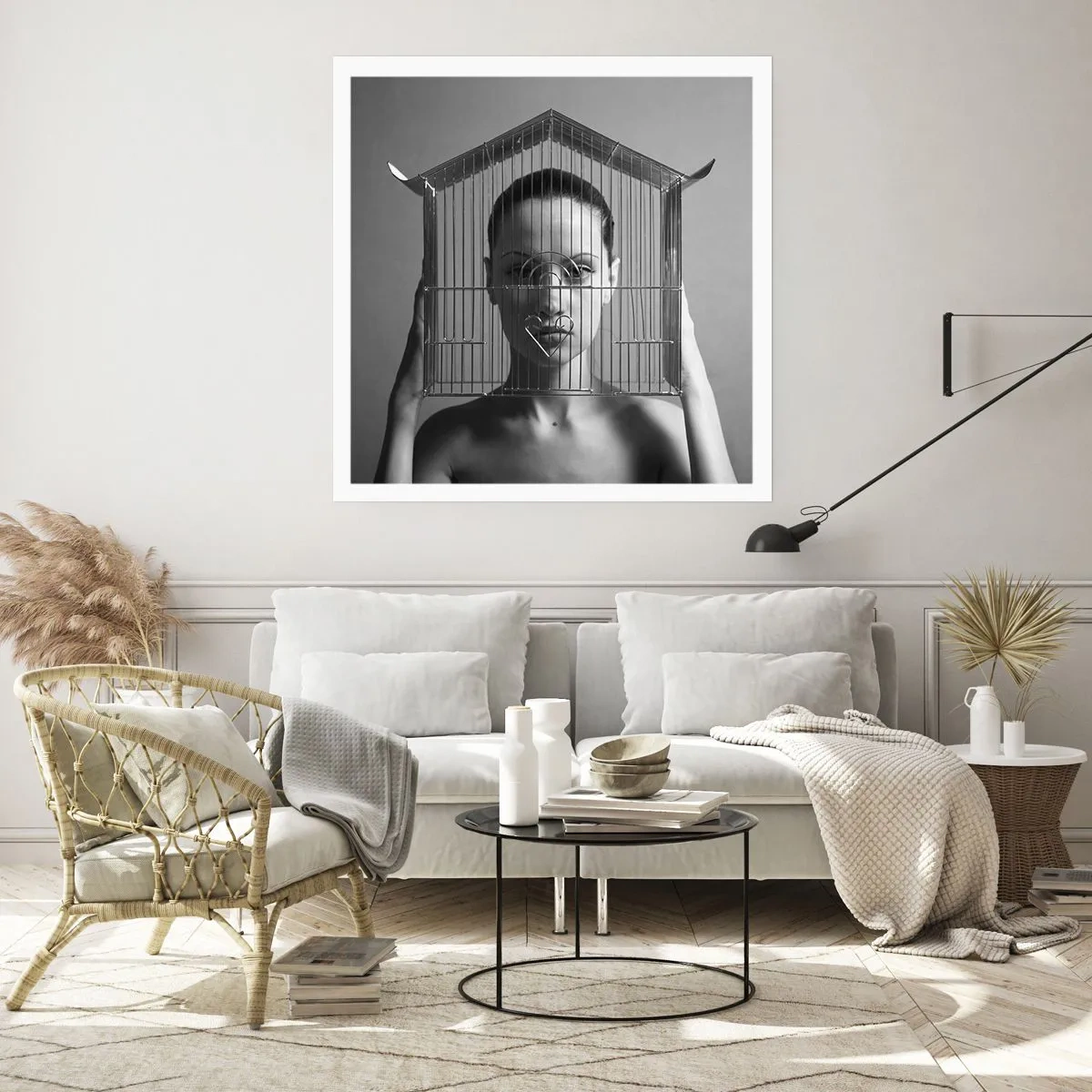 Plakat - Portret nieco surrealistyczny - 40x40 cm