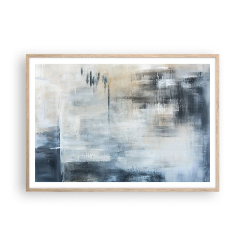 Plakat w ramie jasny dąb - Za zasłoną błękitu - 100x70 cm