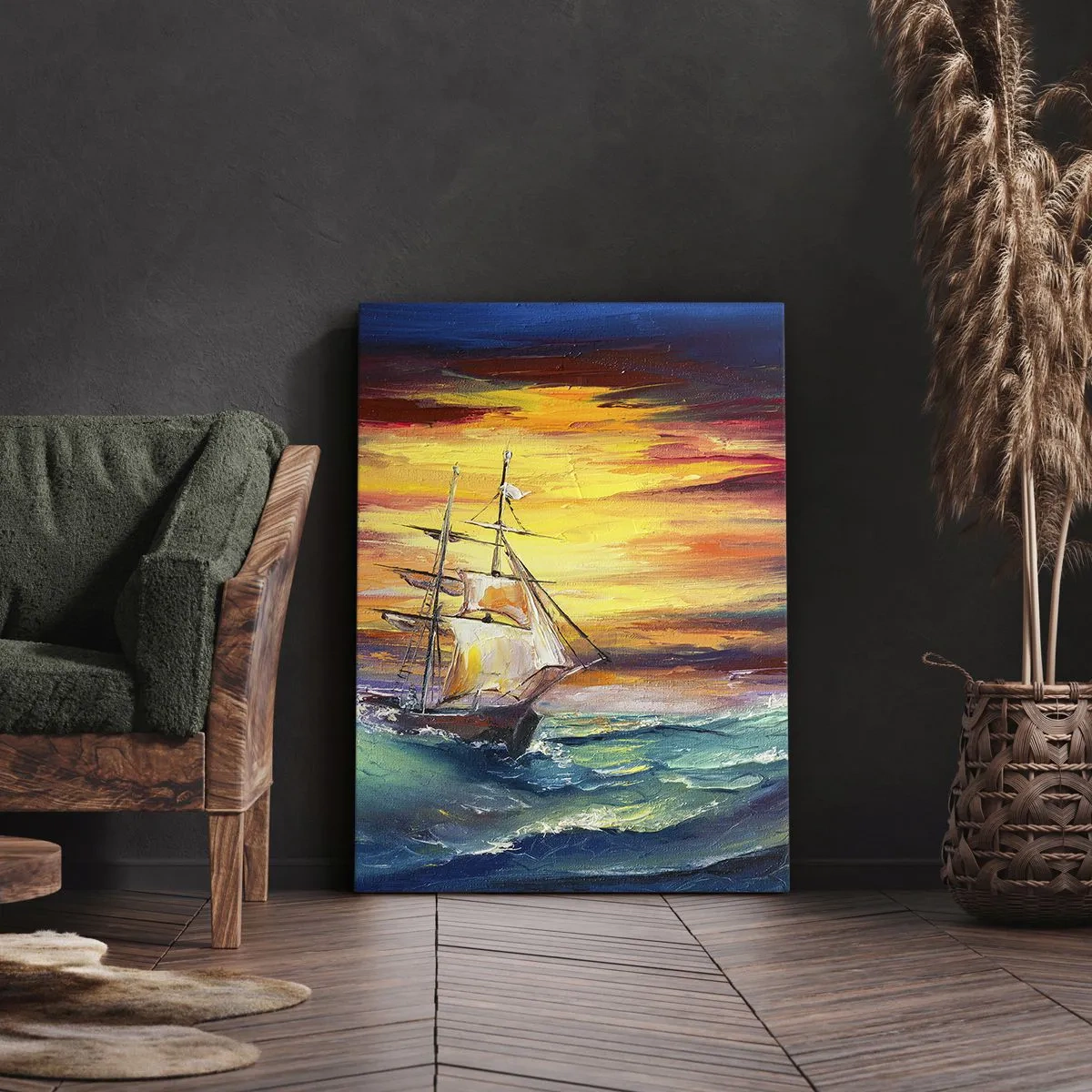 Obraz na płótnie - Dzielnie pod fale - 45x80 cm