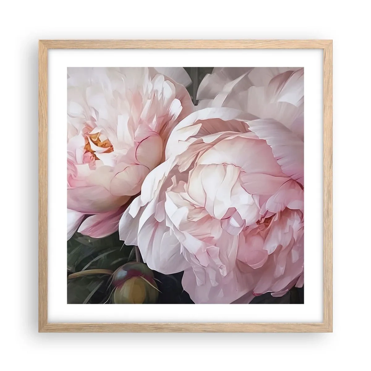 Plakat w ramie jasny dąb - Zatrzymane w rozkwicie - 50x50 cm