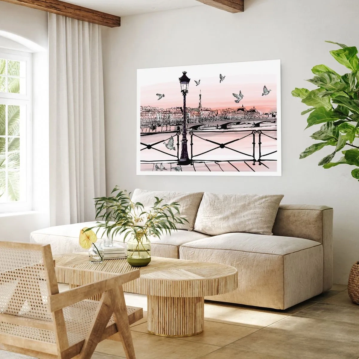 Plakat - Nad dachami Paryża - 50x40 cm