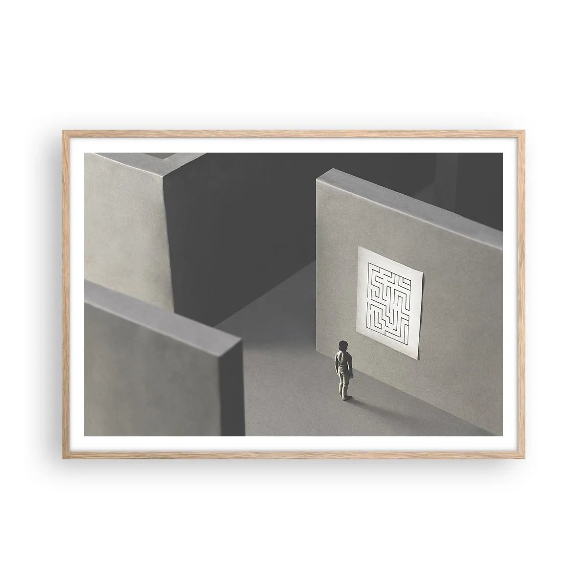 Plakat w ramie jasny dąb - Ale gdzie jestem? - 100x70 cm