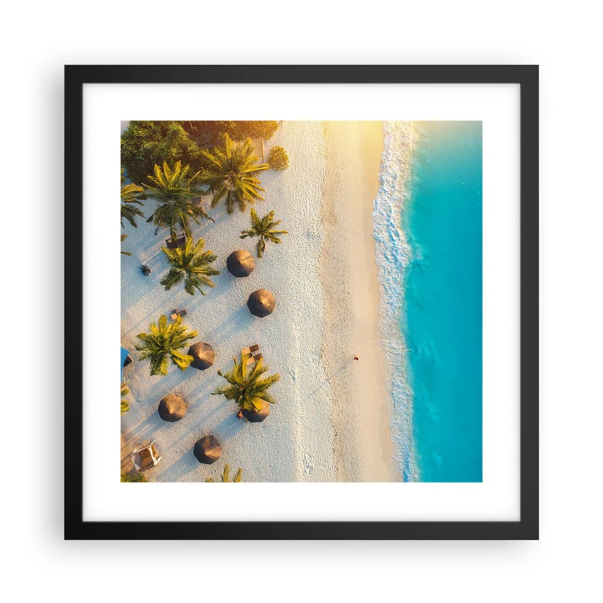 Plakat w czarnej ramie - Witaj w raju - 40x40 cm