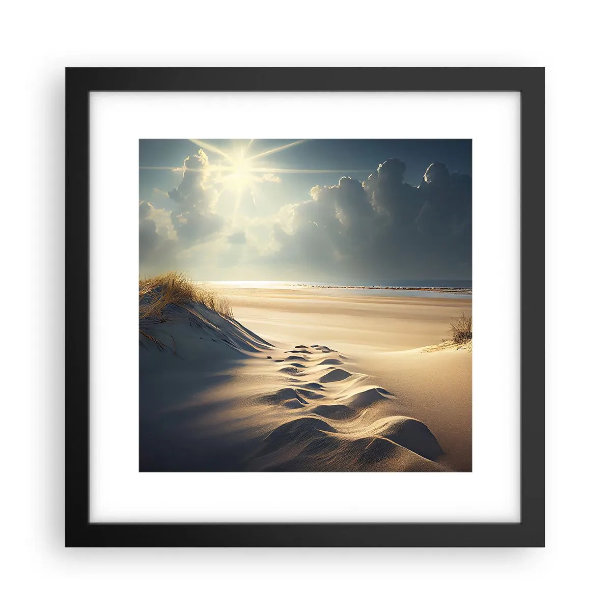 Plakat w czarnej ramie - Kojący pejzaż - 30x30 cm
