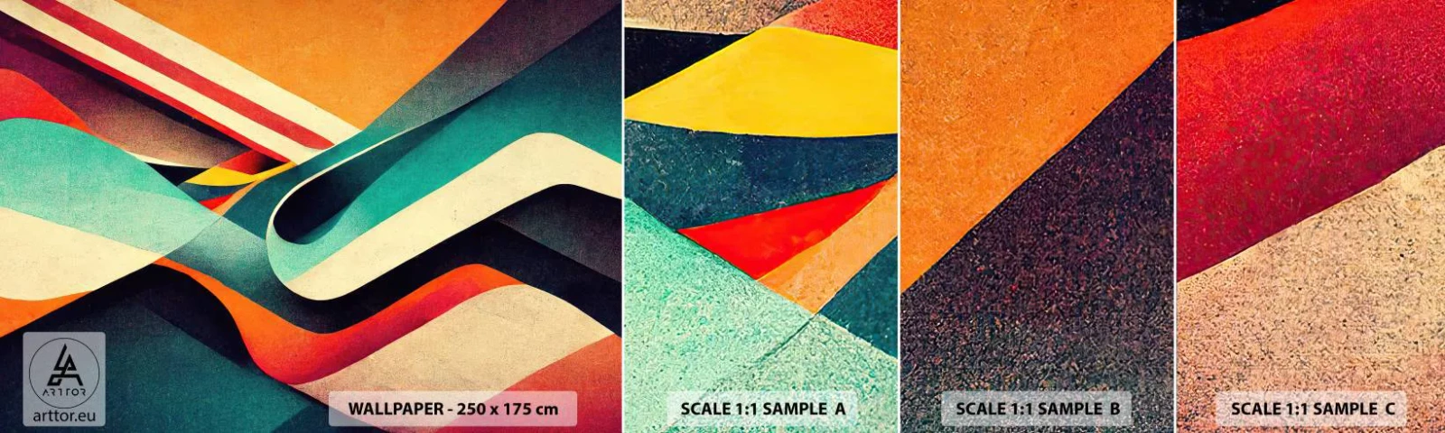 Fototapeta Próbka Standard Eco - Kompozycja intensywna - Abstrakcja, Sztuka, Linie - 100x30 cm