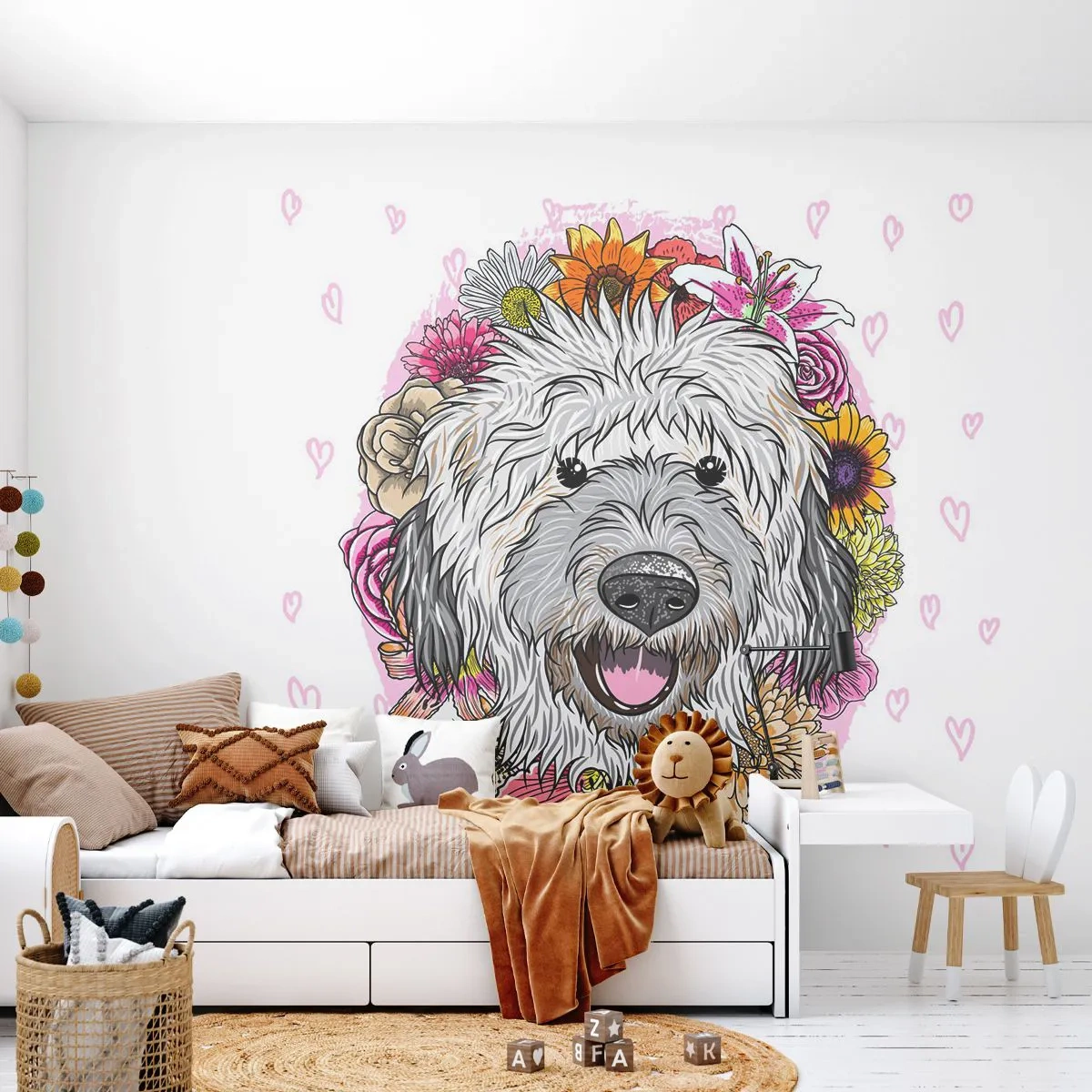Fototapeta Samoprzylepna Deluxe Sticker - Szczenięca radość - Abstrakcja, Pies, Dla Dzieci - 250x175 cm