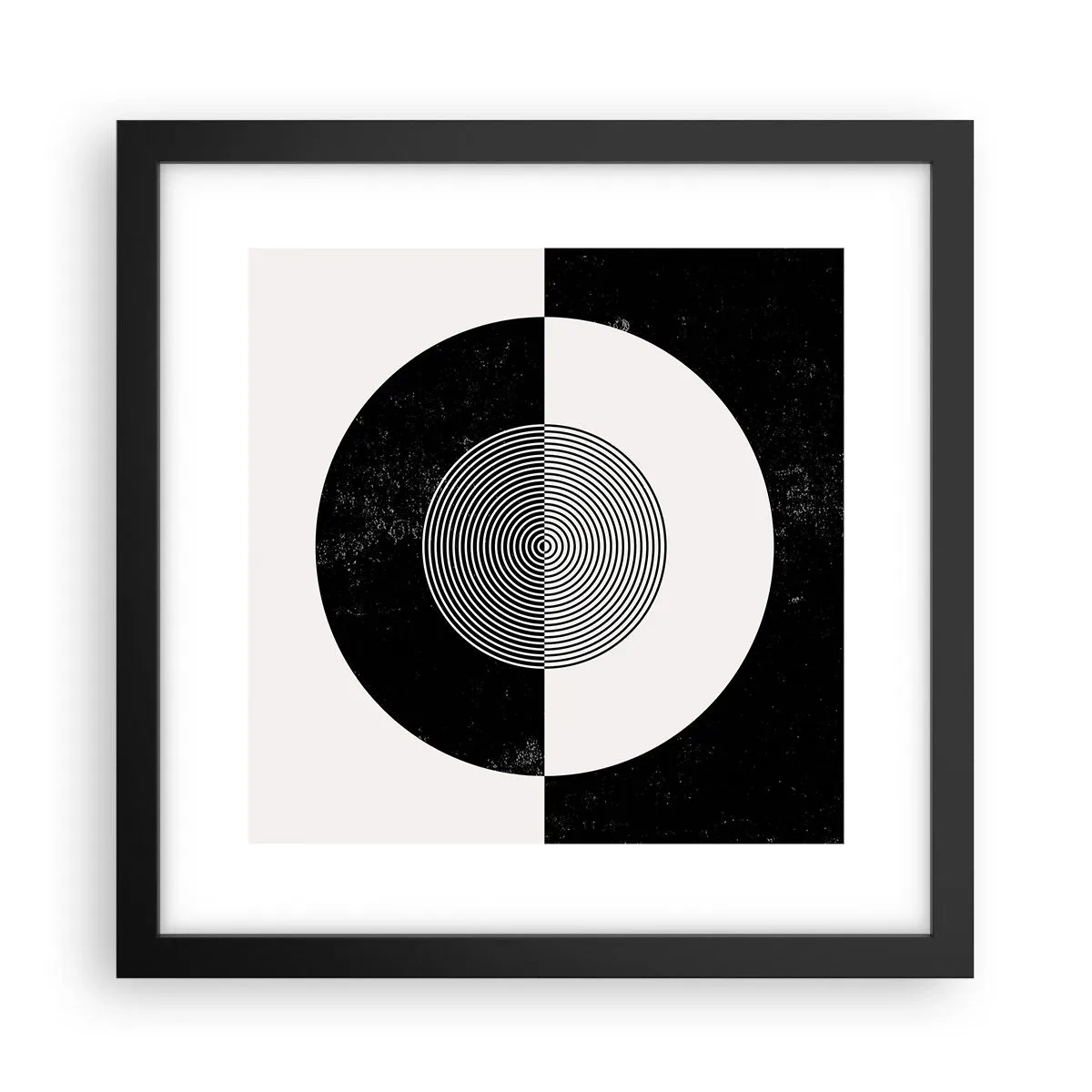 Plakat w czarnej ramie - Harmonia w czerni i bieli - 30x30 cm