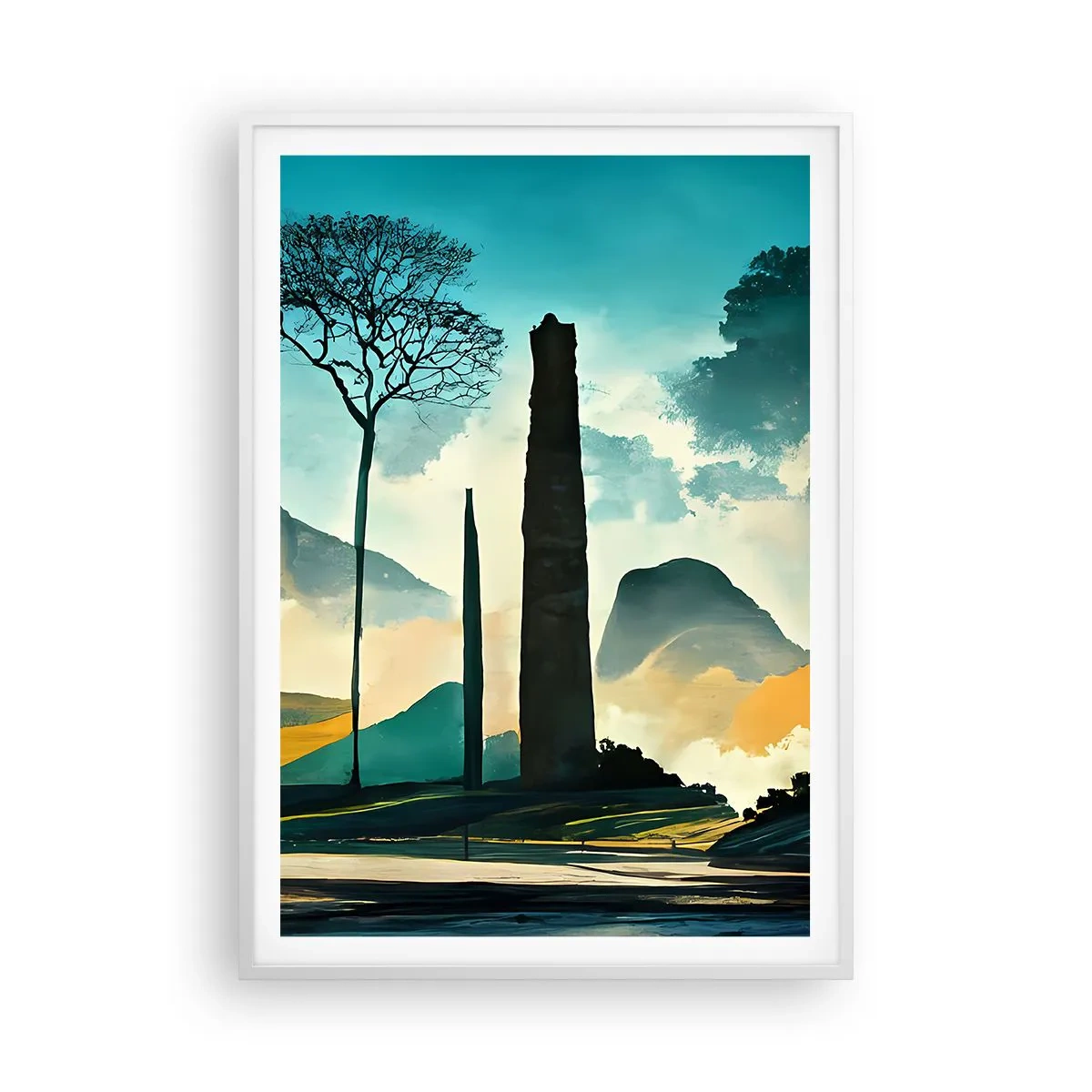 Plakat w białej ramie - Wciąż wyżej i wyżej - 70x100 cm