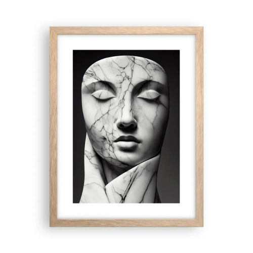 Plakat w ramie jasny dąb - Marmurowe kształty - 30x40 cm