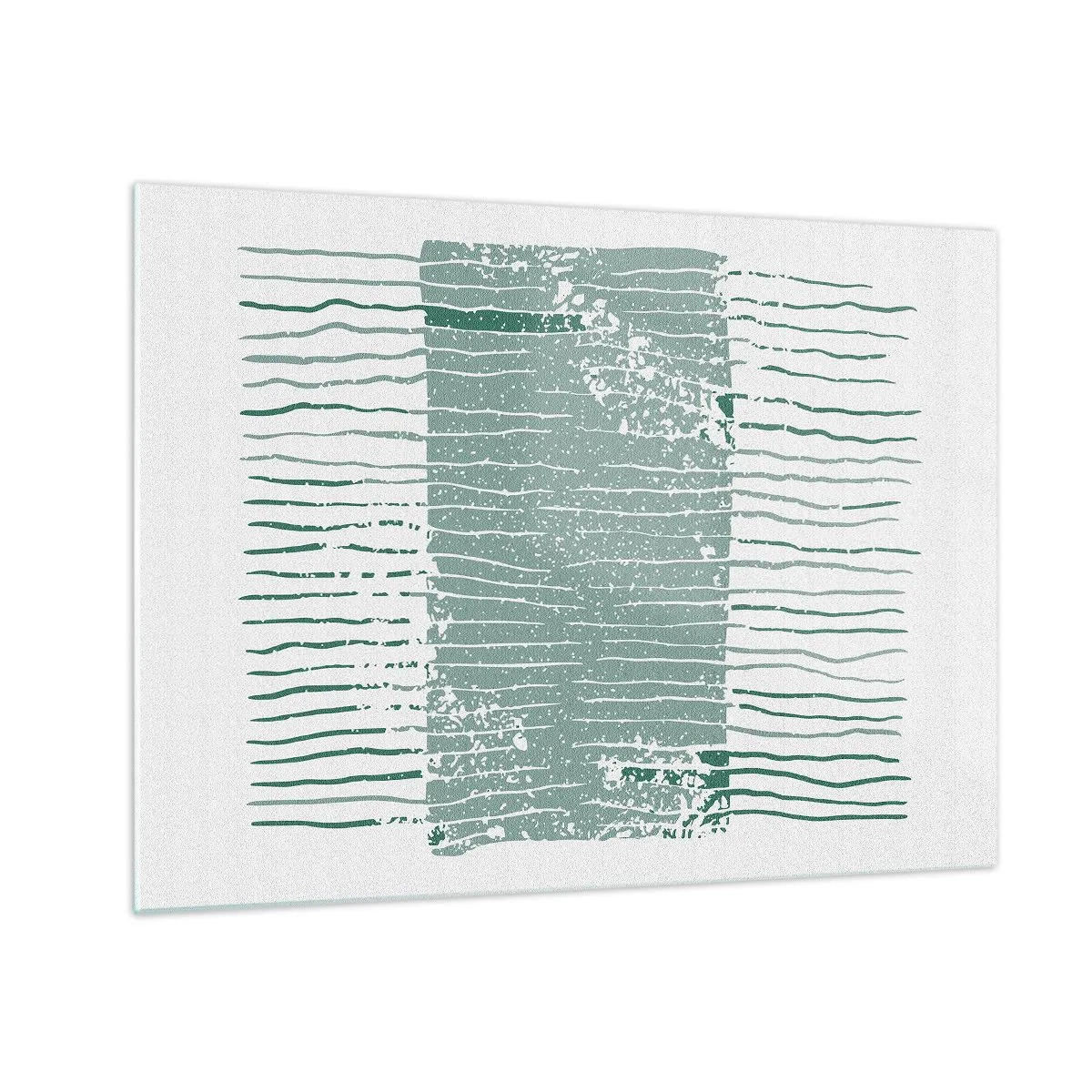 Obraz na szkle - Poziome morskie linie z efektem przetarcia tworzące abstrakcyjną strukturę - 70x50cm - Abstrakcja morska - Nowoczesna dekoracja ścienna do salonu i sypialni ARTTOR