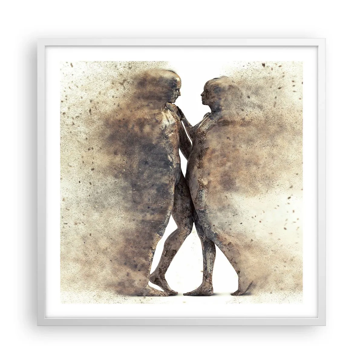 Plakat w białej ramie - Z prochu powstali, by kochać - 60x60 cm