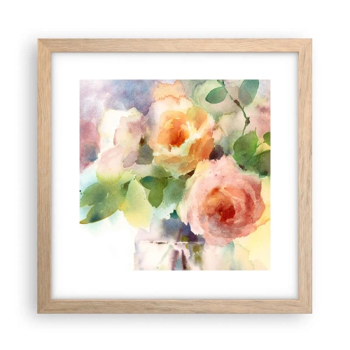 Plakat w ramie jasny dąb - Delikatne jak akwarela - 30x30 cm